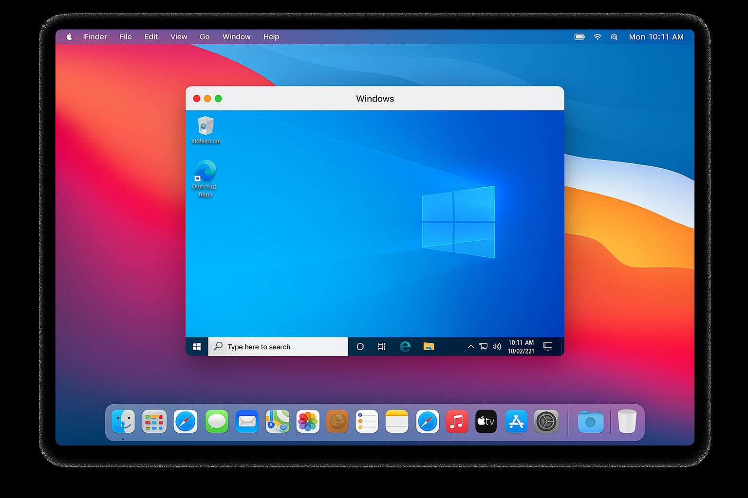 With a virtual machine you can run a Windows OS on MacOS